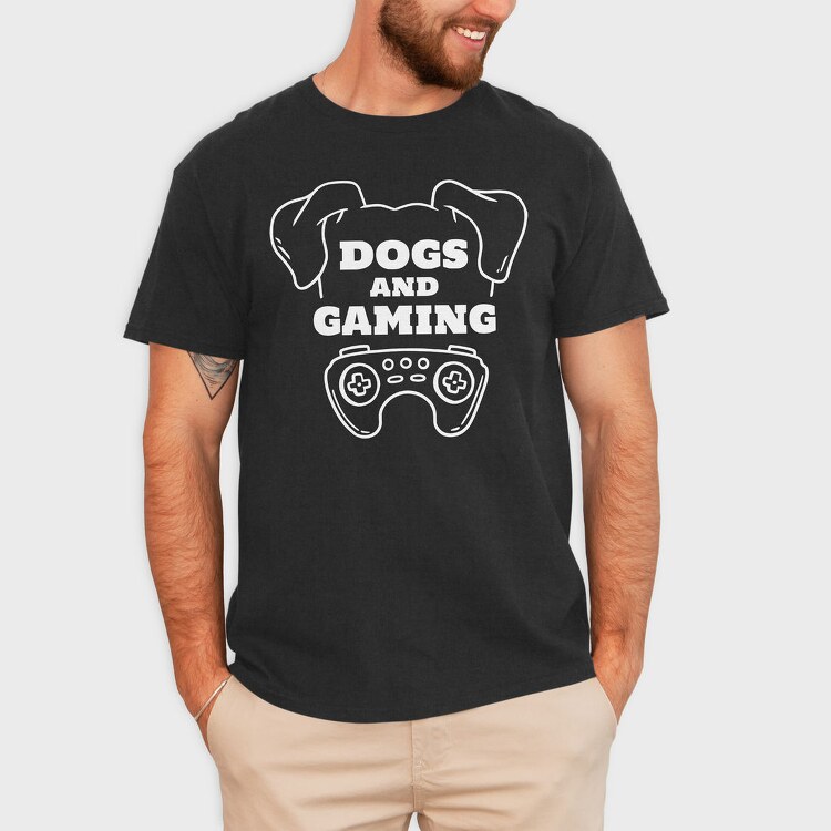 Dogs And Gaming, Tricou Barbati (Unisex)