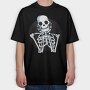 Waiting Skeleton Illustration 001, Tricou Oversize Barbati (Unisex)