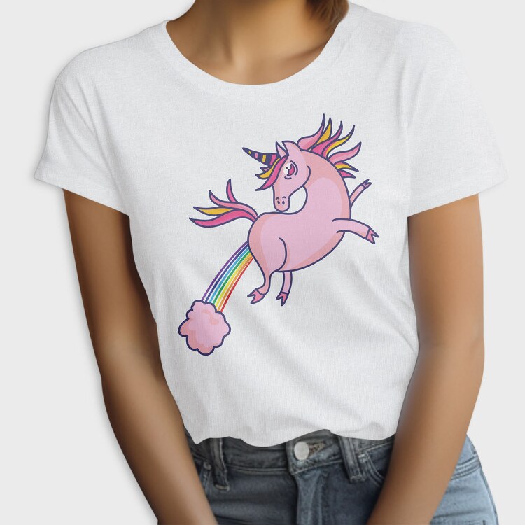 Pink Unicorn Flying 002, Tricou Femei