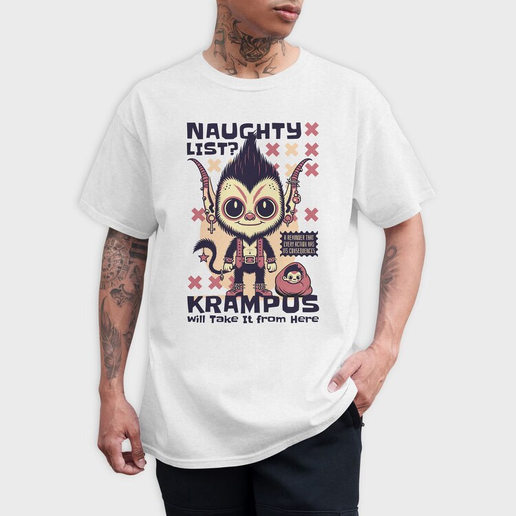 Krampus Naughty List, Tricou Barbati (Unisex)