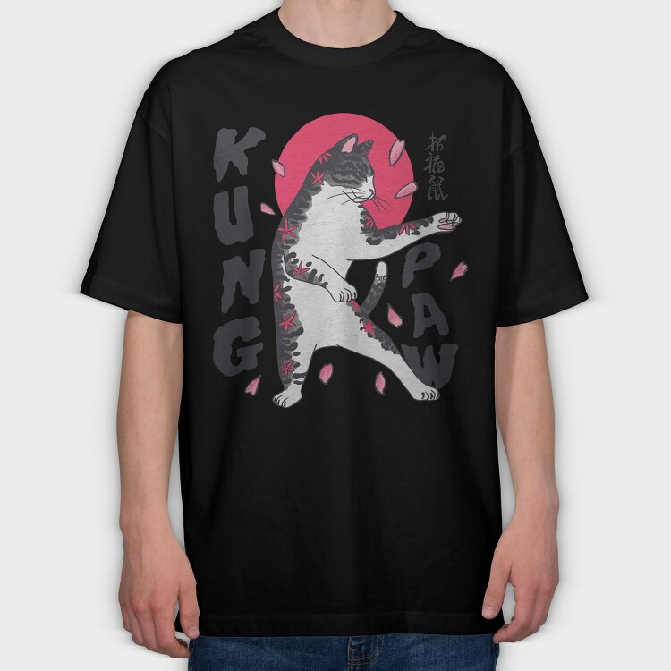 Kung Fu Karate Cat, Tricou Oversize Barbati (Unisex)