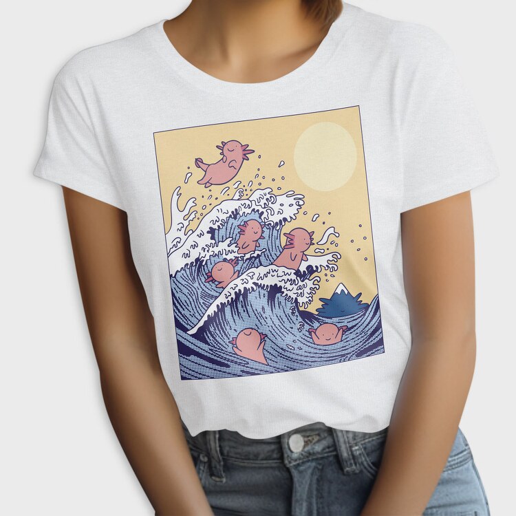 Axolotls In Wave, Tricou Femei