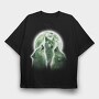 Wolves Howling At The Moon Wolf And, Tricou Oversize Barbati (Unisex)
