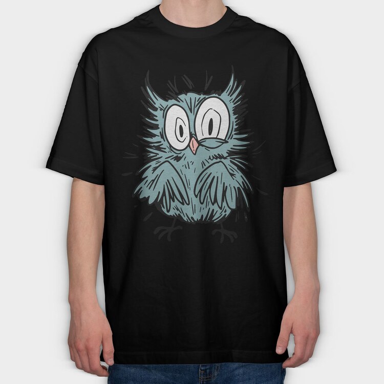 Owl Eyes, Tricou Oversize Barbati (Unisex)