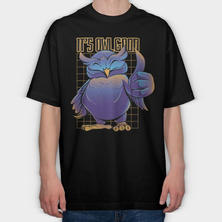 Owl Good Neon, Tricou Oversize Barbati (Unisex)