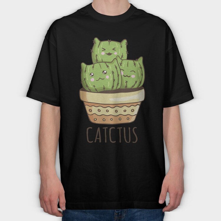 Catctus, Tricou Oversize Barbati (Unisex)