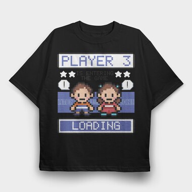 Pixel Art Game Characters Kids Brother, Tricou Oversize Barbati (Unisex)