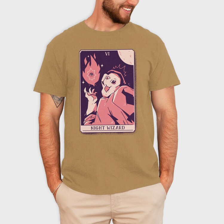 Owl Wizard Mystical Tarot Card Night Wizard 06, Tricou Barbati (Unisex)