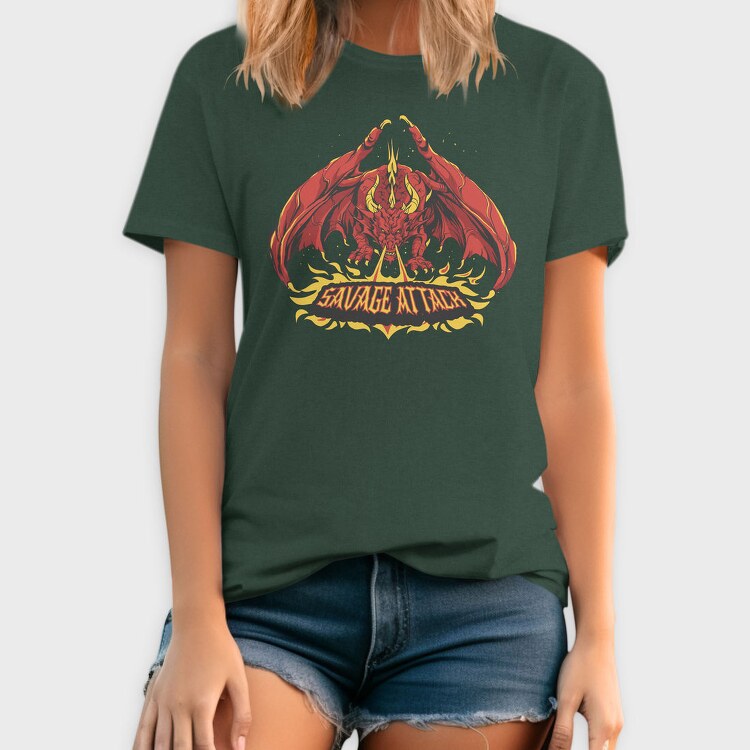 Dragon Creature With Fire Savage Attack, Tricou Barbati (Unisex)