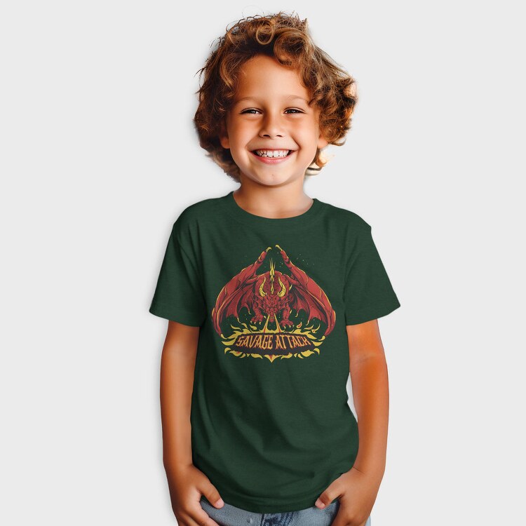 Dragon Creature With Fire Savage Attack, Tricou Copii