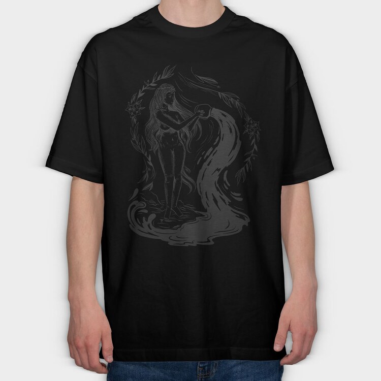 Woman Dark Art Nouveau 03, Tricou Oversize Barbati (Unisex)