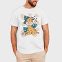 Baby Giraffe And Leaves, Tricou Barbati (Unisex)