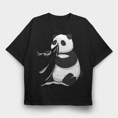 Panda Bear Animal Eating Shirt Cute, Tricou Oversize Barbati (Unisex)