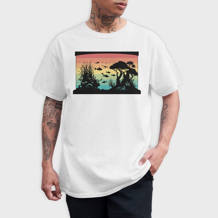 Silhouetted Aquarium, Tricou Barbati (Unisex)