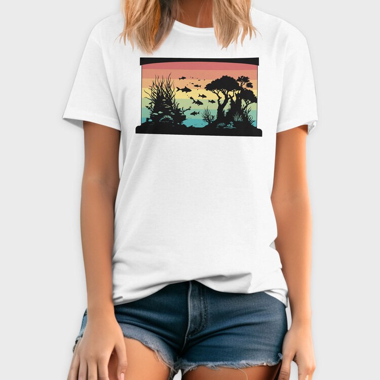 Silhouetted Aquarium, Tricou Barbati (Unisex)