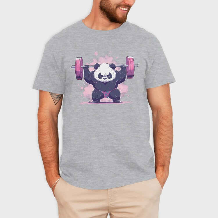 Panda Lifting Weights, Tricou Barbati (Unisex)
