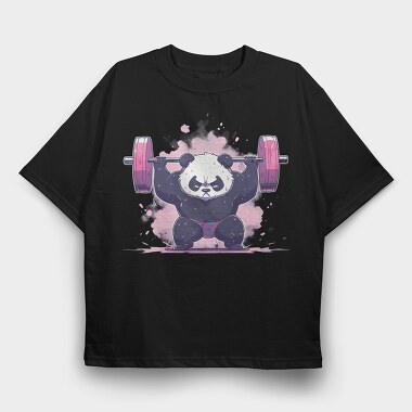 Panda Lifting Weights, Tricou Oversize Barbati (Unisex)