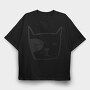 Simple Dog Face, Tricou Oversize Barbati (Unisex)