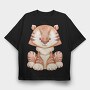 Baby Tiger Watercolor, Tricou Oversize Barbati (Unisex)