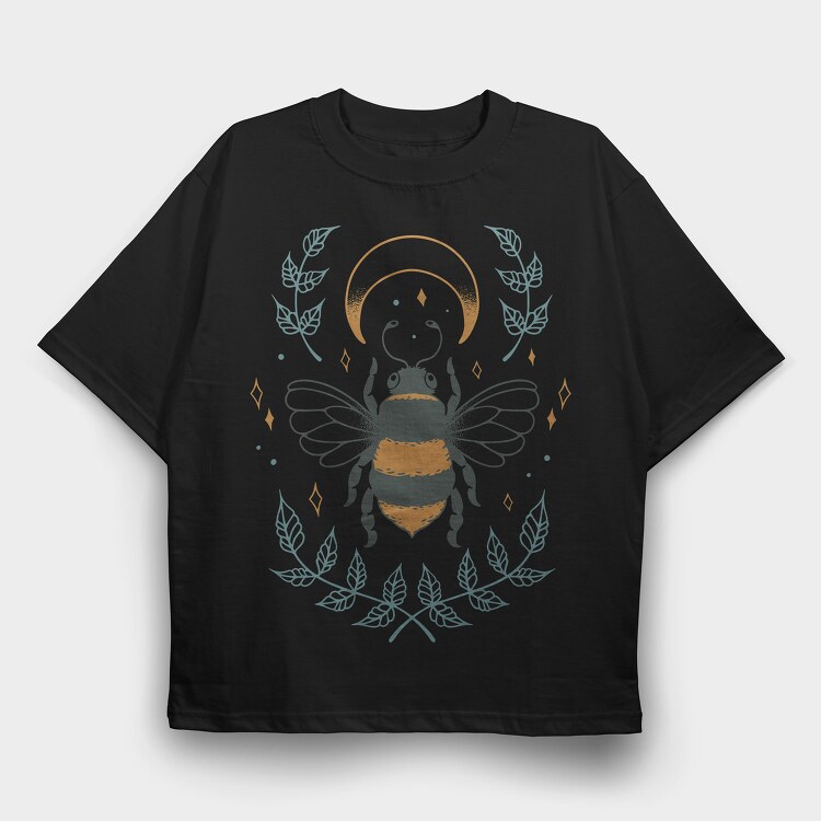 Bee And Moon Mystic, Tricou Oversize Barbati (Unisex)