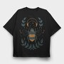 Bee And Moon Mystic, Tricou Oversize Barbati (Unisex)