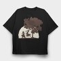 Sisters Playing Swinging, Tricou Oversize Barbati (Unisex)