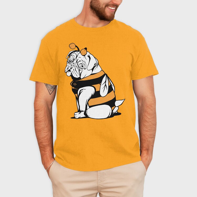 Bee Pug Dog, Tricou Barbati (Unisex)
