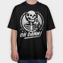 Drinking Skeleton Trend Oh Damn, Tricou Oversize Barbati (Unisex)