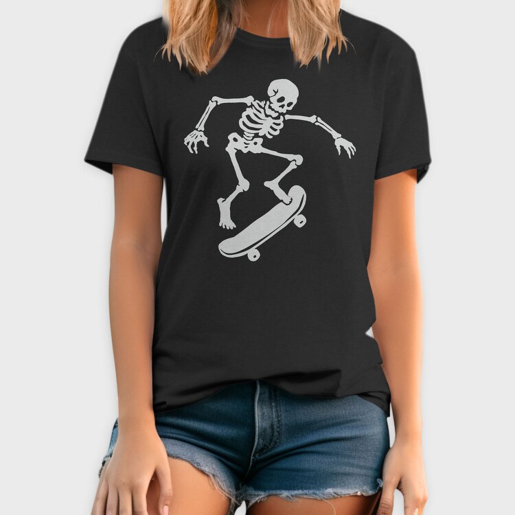 Skateboarding Skeleton On Skateboard, Tricou Barbati (Unisex)