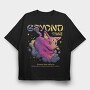 Beyond Time Cat Psychedelic, Tricou Oversize Barbati (Unisex)