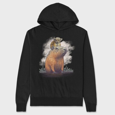 Capybara Monkey, Hanorac Oversize Barbati (Unisex)