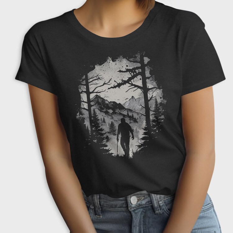 Man Hiking Forest, Tricou Femei