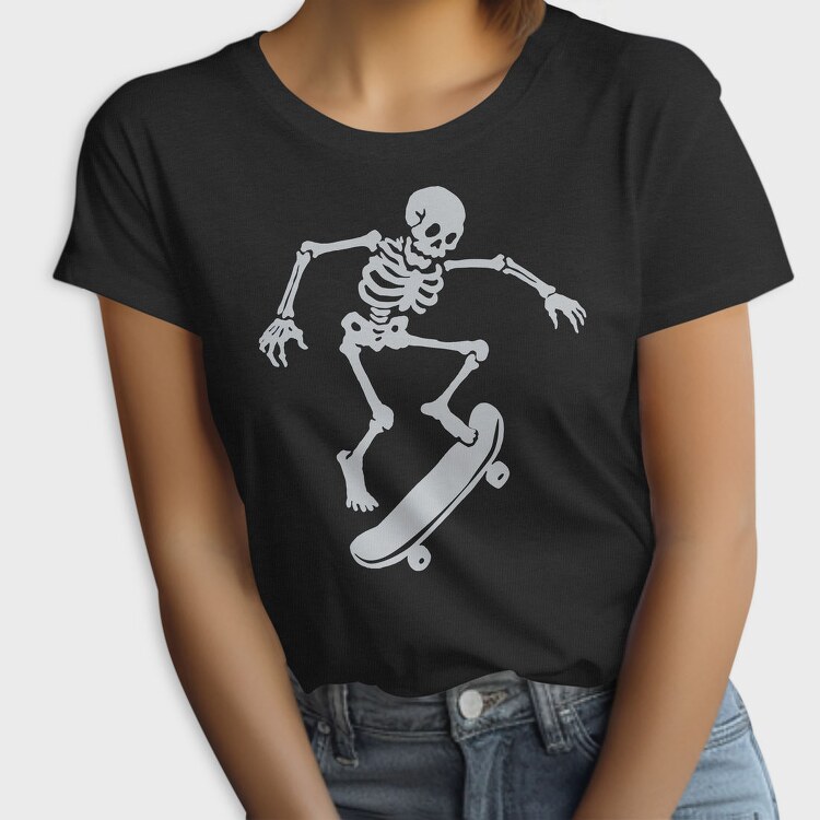Skateboarding Skeleton On Skateboard, Tricou Femei