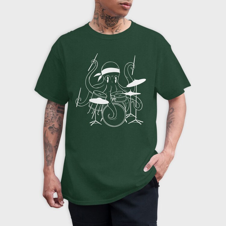 Drummer Octopus Drums, Tricou Barbati (Unisex)