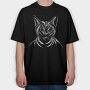 Hand Drawn Cat, Tricou Oversize Barbati (Unisex)