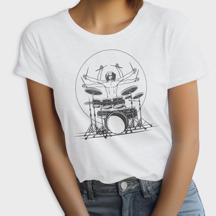 Drummer Playing Drums Design, Tricou Femei
