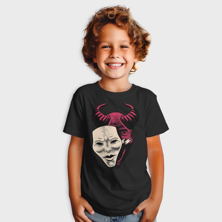 Demon And Mask Halloween, Tricou Copii