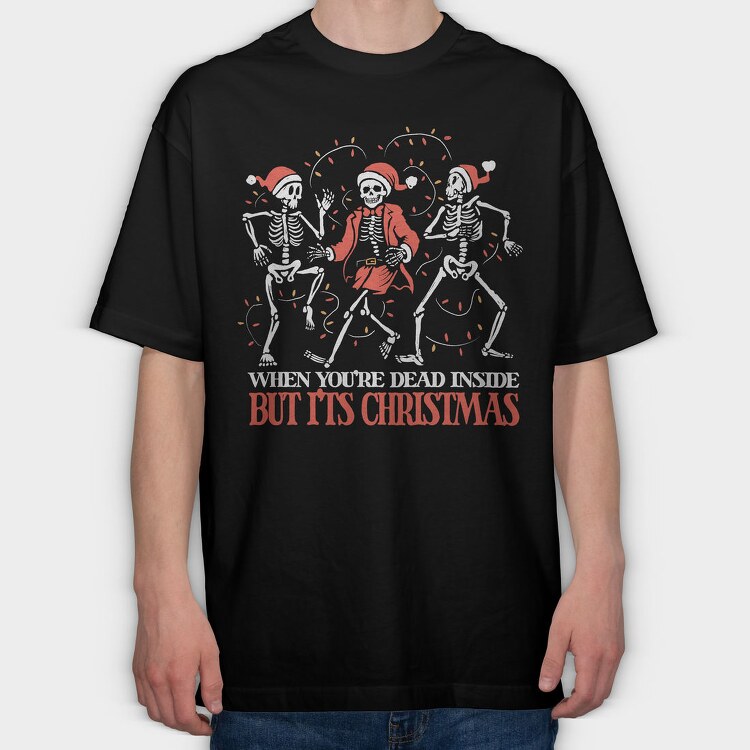 Skeletal Christmas Dance Skeletons, Tricou Oversize Barbati (Unisex)