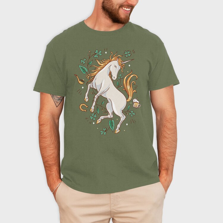 St Patricks Unicorn, Tricou Barbati (Unisex)
