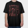 Skeleton And Coffee Drink Till, Tricou Oversize Barbati (Unisex)