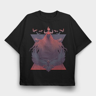 Demon Raven, Tricou Oversize Barbati (Unisex)