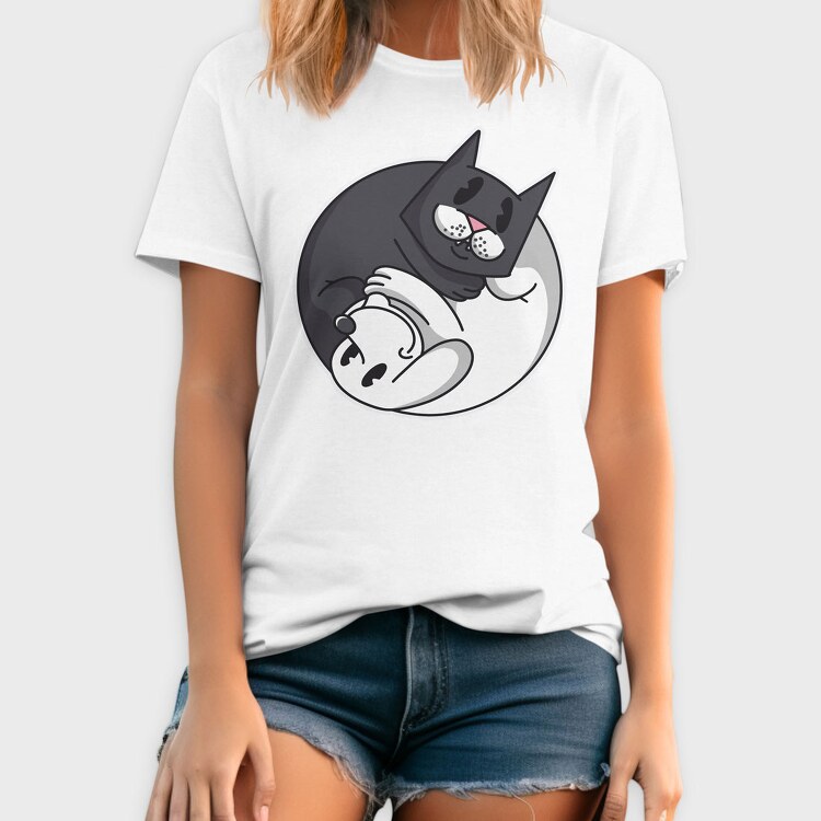 Yin Yang Cat and Dog, Tricou Barbati (Unisex)