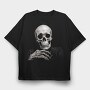 Skeleton Character Thinking, Tricou Oversize Barbati (Unisex)