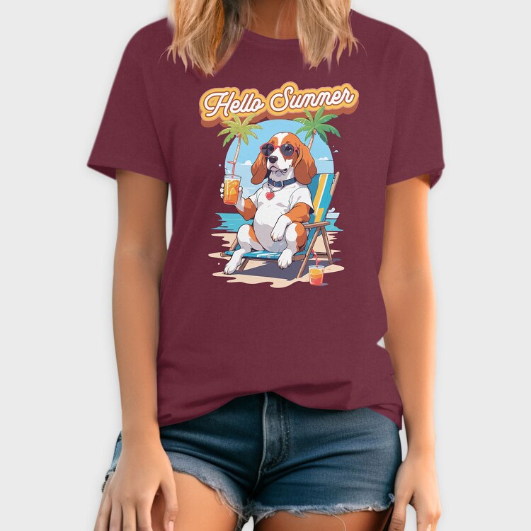 Dog Beach Hello Summer, Tricou Barbati (Unisex)