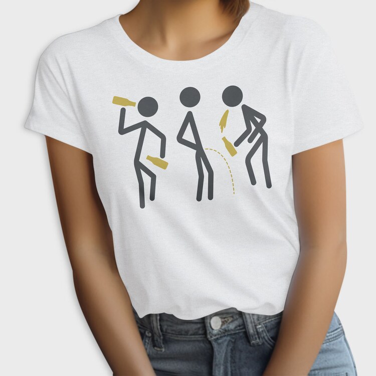 Drunk Stick Figures Request, Tricou Femei