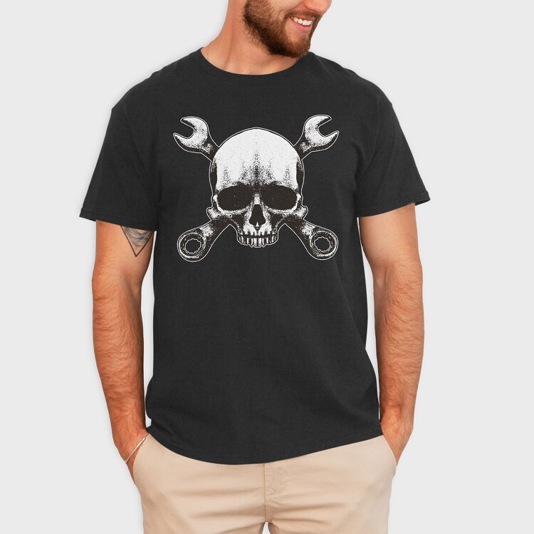 Mechanic Skull Wrench, Tricou Barbati (Unisex)