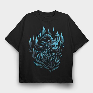 Skeleton Demon Dark Creature Darkness 01, Tricou Oversize Barbati (Unisex)
