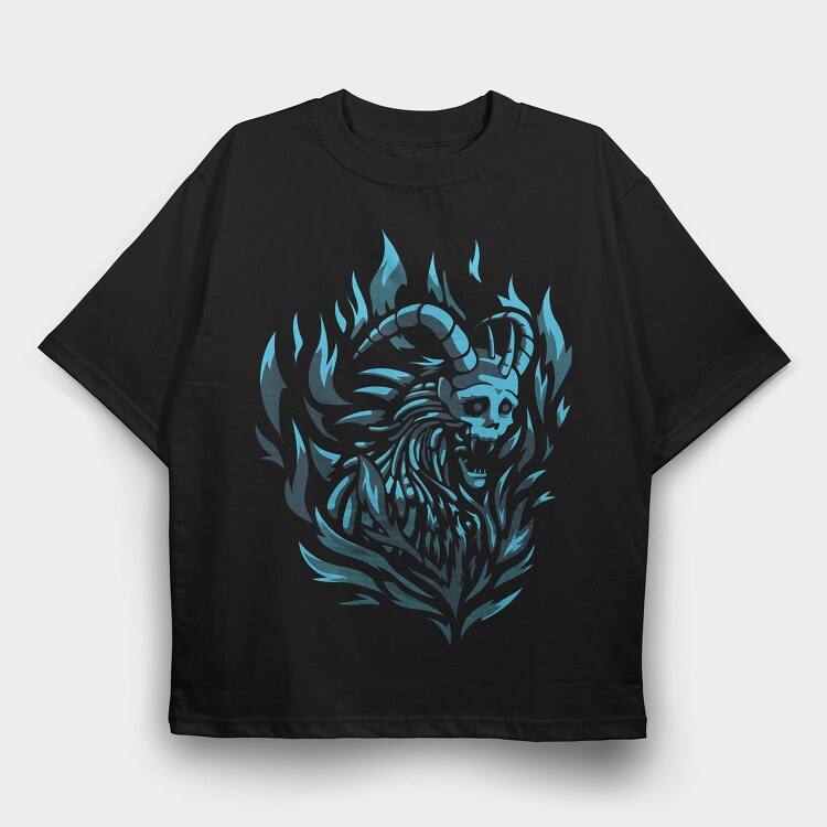 Skeleton Demon Dark Creature Darkness 01, Tricou Oversize Barbati (Unisex)