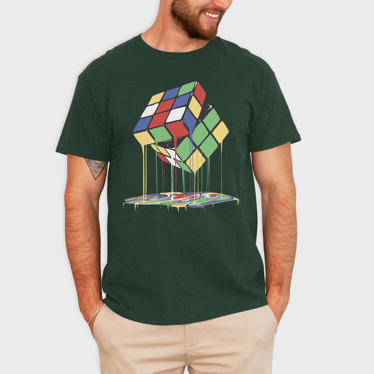 Melting Rubik, Tricou Barbati (Unisex)