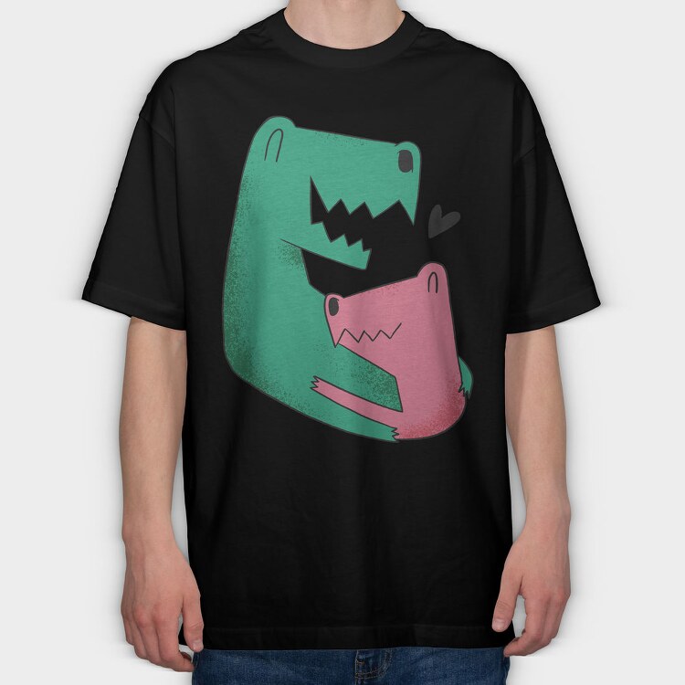 Dinosaurs Family Dad Son, Tricou Oversize Barbati (Unisex)